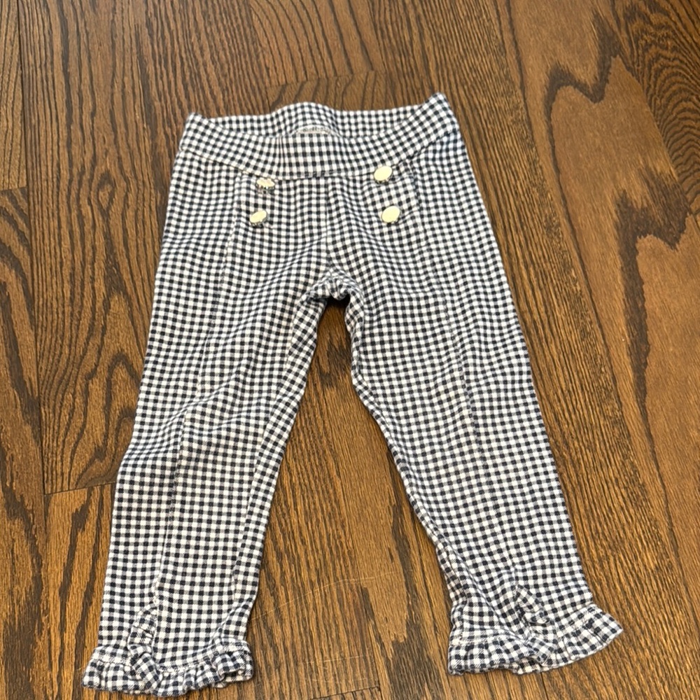 Janie and Jack Black and White Checkered Leggings